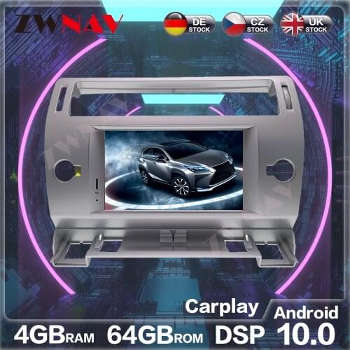 Android 10 4G+64GB Auto Stereo Radio Car GPS Navigation For Citroen C4 Quatre Triumph 2004-2012 Car Radio Multimedia Player DSP