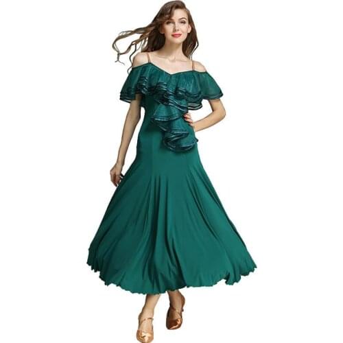 Ball Gown Long Ballroom Dress with Ruffles 226-683
