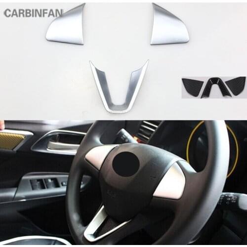 For Honda FIT Jazz GK5 2014-2018 car Steering wheel sequins cover trim sticker decoration car stylings 3pcs/set C1538