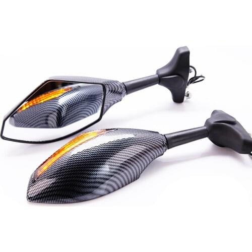 Evomosa Motorcycle Mirror For Suzuki GSF1200S BANDIT Honda RC51/RVT1000R Yamaha YZF R6 Kawasaki Ninja 250R with LED Turn Signal
