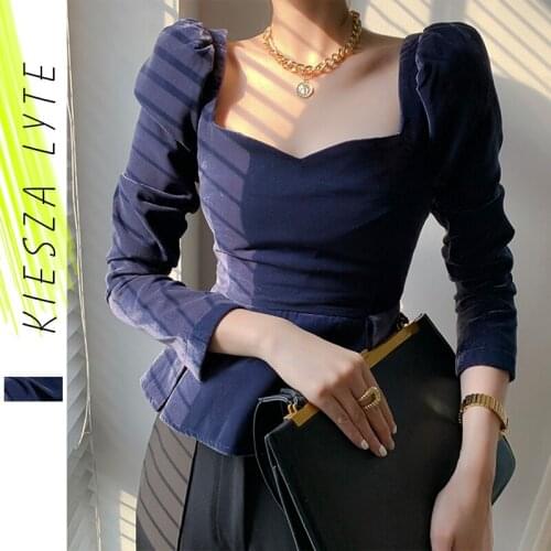 Синие блузки Kiesza Lyte China At AliExpress