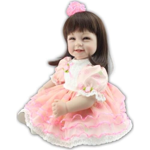 55CM Simulation Reborn Doll Smiling Princess Baby Dolls Girl Playmate Kids Play House Toys Christmas New Year Gift for Children