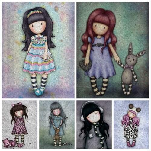 Cute Little Girl Pattern Lychee Pattern Synthetic Leather Sheet 22X30cm A4 Sewing Accessories Bag Bag Decorations