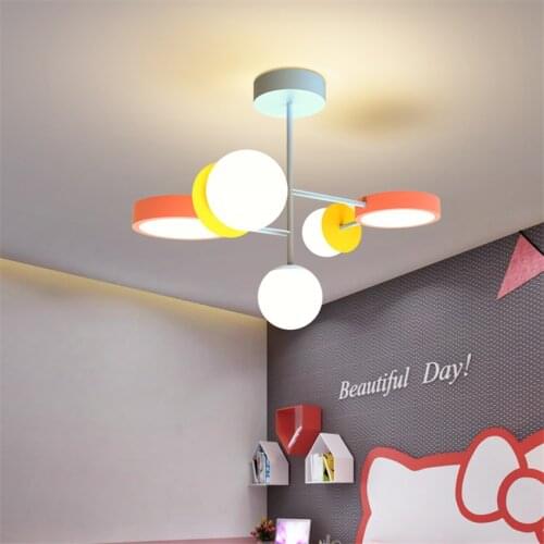 Nordic Childrens Room Color Chandeliers Boy Girl Bedroom Study Home Decoration Lighting Modern Dining Room Living Room Fixture