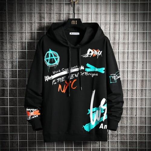 Spring Autumn Mens Hoodies Japan Style Fashion Streetwear Harajuku Print Hoodies Men Casual Men Clothing Hooded Sweatshirt Men