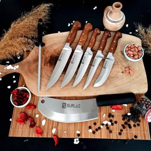Knife Set Handmade Butcher Knife Handmade Set Chopping Cutter Knife 7 Pieces סכין סכין חיתוך סכין בעבודת יד 7 חלקים