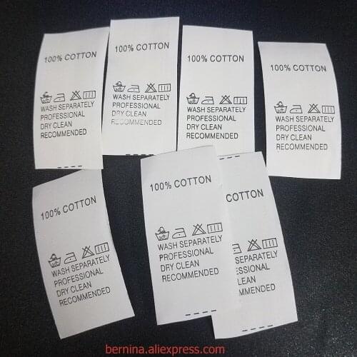 2019 new 25mm 1000/roll garment wash care label clothing size tag washable labels logo and Mark garment clothes printing label