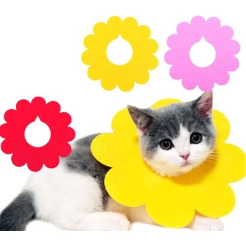 Cat Elizabethan Collar Pet Flower Shaped Recovery Collars Wound Healing Protective Cone Anti-bite Saliva Towel for Kitten Puppy