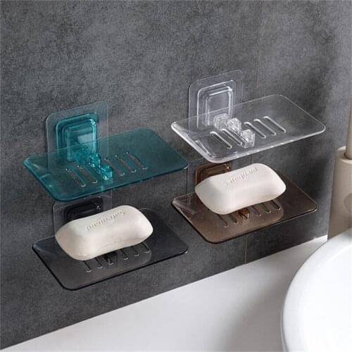 Suction Cup Wall Dishes Soap Dish Case Soap Box Dish Storage Plate Drain Soap Box Storage Rack Plastic Holder