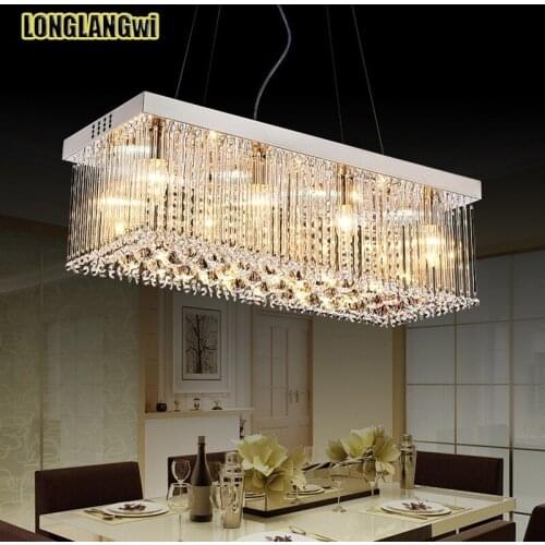 Rectangle New design modern crystal chandelier crystal dinning room chandeliers LED lighting