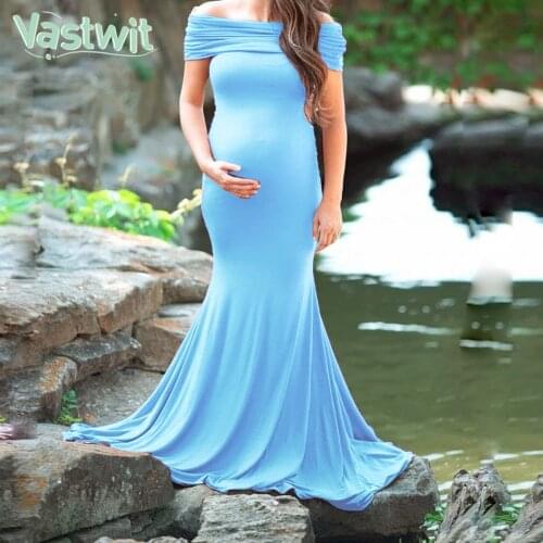 Maternity Photography Props Pregnancy Sexy Ruffle Off Shoulder Dress For Photo Shoot Pregnant Women Dress Maxi Gown Dress