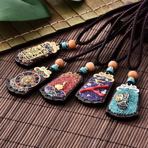 Handmade Ethnic Nepal Buddhist Pendant Necklace Women Long Necklaces Sweater Chain Men Jewelry