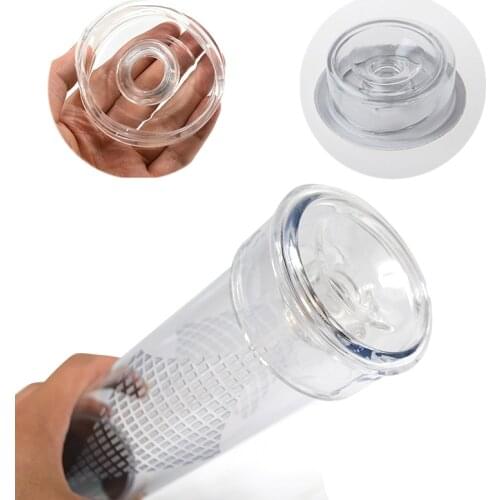 Silicone Penis Pump Cover Sleeve Cock Extender Ring Trainer Accessories Penis Erection Enlarger Exerciser Adult Sex Toys For Men