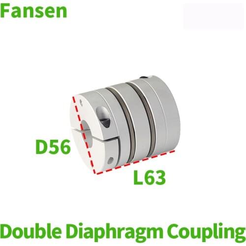 D56L63 Shaft Coupler Aluminum Flexible Connector Double Diaphragm Coupling Connector Alloy Diaphragm CNC Laminated Servo Motor