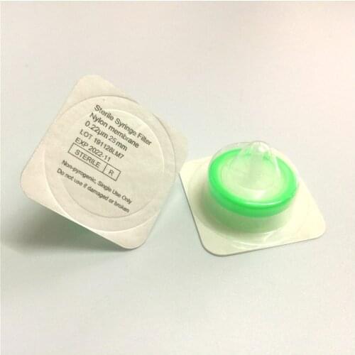 Sterile Syringe Filter 25 mm Syringe-driven Filter Unit 0.22um Needle Nylon Membrane Filtration Sterile Filter 50/pk