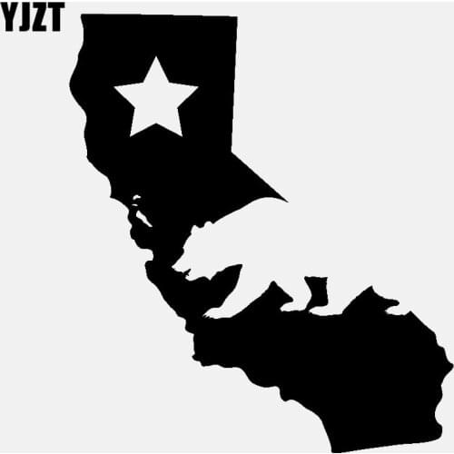 YJZT 12.2CM*13.9CM A California Bear With Star Vinyl Decal Car Sticker Black/Silver C3-0701