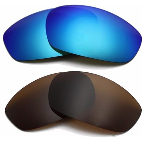 Ice Blue Mirrored & Brown Polarized Replacement Lenses for Straight Jacket 2007 Frame 100% UVA & UVB