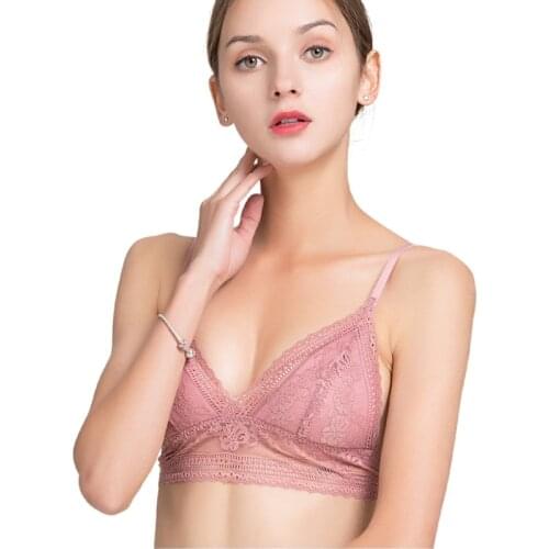 Women Silk Bra Sexy French Triangle Cup Small Bra Womens Underwear Silk Thin No Steel Ring Bra New Summer 9036