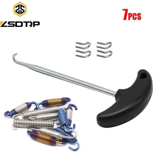 ZSDTRP 7pcs Motorcycle Exhaust Stand Spring Hook Puller Tool Stainless Steel Motocross Dirt Bike ATV Scooters