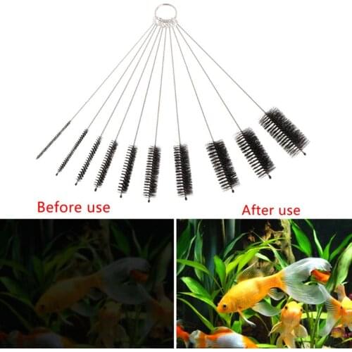 10Pcs Aquarium Brushes Set Pipe Cleaning Tool Tube Cleaner For Drinking Straw Glasses Keyboard Jewelry Bottle Jar Household Kit