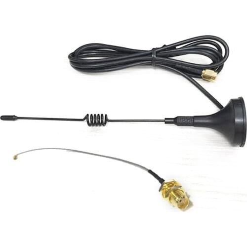 2.4Ghz 3dbi sucker wif antenna with magnetic base extension cable 1.5m SMA male connector + IPX / u.fl To SMA Female Pigtail
