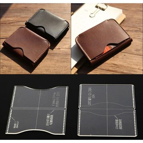 2 Pieces/Set Acrylic Card Holder Card Bag Pattern Template Stencil DIY Leather Hand Craft