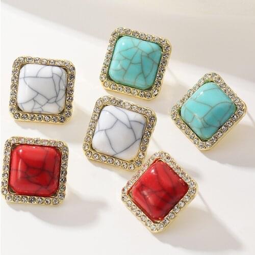 2021 Wholesale Fashion Korean Earrings Multi-layer Square Resin Bohemian Womens Retro Earring Female Party Wild Gift