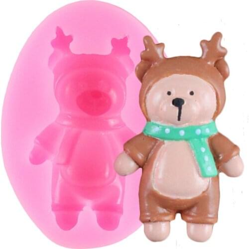 3D Bear Cupcake Topper Silicone Mold Party Cookie Baking Fondant Mould Cake Decorating Tools DIY Candy Clay Chocolate Molds