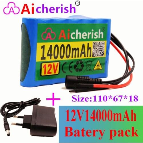 3S2P 18650 Li-ion Battery Portable Rechargeable DC + Line 12V 14Ah 14000mah 12.6V Charger Outdoor Geluid Voeding Xenon Lamp