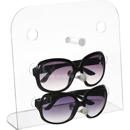 Acrylic Sunglasses Display Plexiglass Vertical Eyewear Organizer Stand Holds 3 Pairs of Glasses