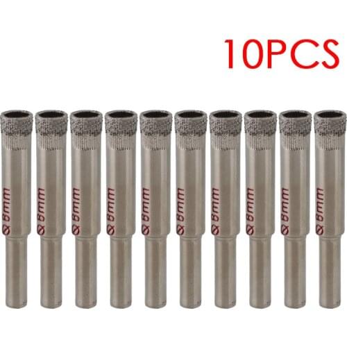 10 PCS/Set 8MM Diamond Coated Drill Accessories Bits Hole Saw Glass Granite Cutter Opener Bits Sale -- WWO66