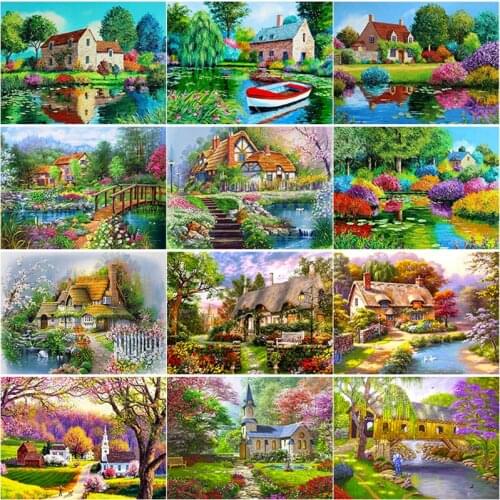 New 5D DIY Diamond Painting Color Tree Diamond Embroidery Scenery Lake Cross Stitch Full Square Round Drill Crafts Home Decor