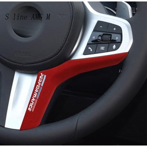 Car Styling For BMW G20 G30 G38 G11 G12 G05 G01 G02 Z4 X3 X4 X5 1 3 5 7 Series Suede Car Wrapping ABS Steering Wheel Covers Trim