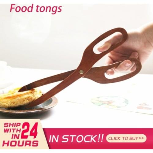 Bamboo Food Tongs Kitchen Utensils Buffet Cooking Tools Anti Heat Bread Clip Pastry Barbecue Kitchen Tools Tongs Bbq Accessories