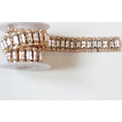 Free Shipping 5 yards Acrylic and Rhinestone Trim, Rhinestone Bridal Applique,Wedding Applique,Rhinestone Chain LSRT01115