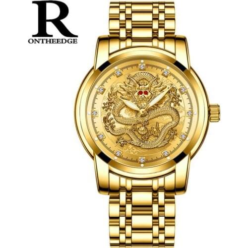 Stereoscopic 3D Dragon Fashion Watch Men Top Brand Sport Watches Mens Waterproof Quartz Clock Man Casual Military WristWatch