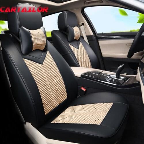 CARTAILOR Car Seat Covers Black for Infiniti q50 q50l Cover Seat Car Leather Seats Protector Interior Accessories Ice Silk Style