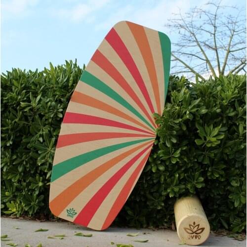 Wooden Balance Board Yoga Twisting Fitness Balance Plate Core Workout For Abdominal Waist Legs Muscles Of Roller- Board Balancin