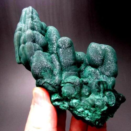 Fibrous Velvety Malachite Stalactite - crystals and stones healing Mineral specimen Home Decor feng shui decoration