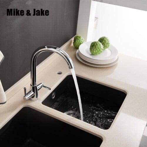Double handle chrome kitchen sink faucet kitchen mixer double handle kitchen faucet sink mixer tap bathroom faucet tap uk style