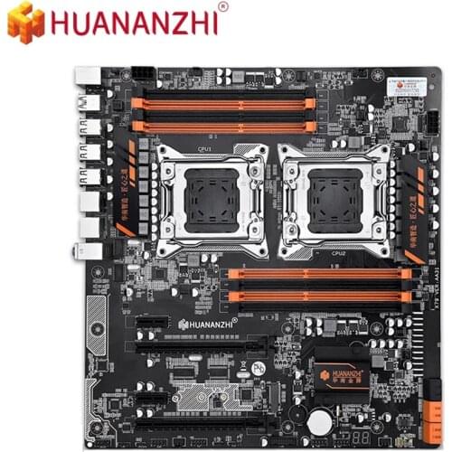 HUANANZHI X79-8D Intel Dual CPU Motherboard for LGA 2011 Xeon E5 DDR3 1333/1600/1866MHz 256GB M.2 NVME SATA3 USB3.0 E-ATX