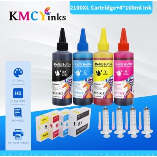 KMCYinks PGI-2100XL Refill Ink Cartridge + PGI2100 XL 400ml Printer Dye Ink For Canon MAXIFY Ib4010 IB4110 MB5110 MB5310 MB5410