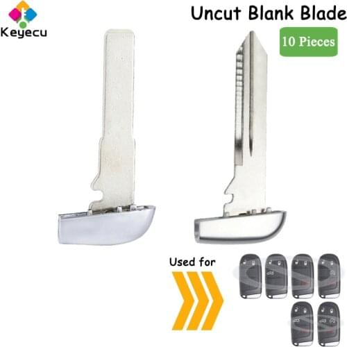KEYECU 10PCS/Lot Smart Insert Emergency Remote Key Blade - Model A/ B - FOB for Jeep/ Chrysler/ Dodge FCC ID: M3N-40821302