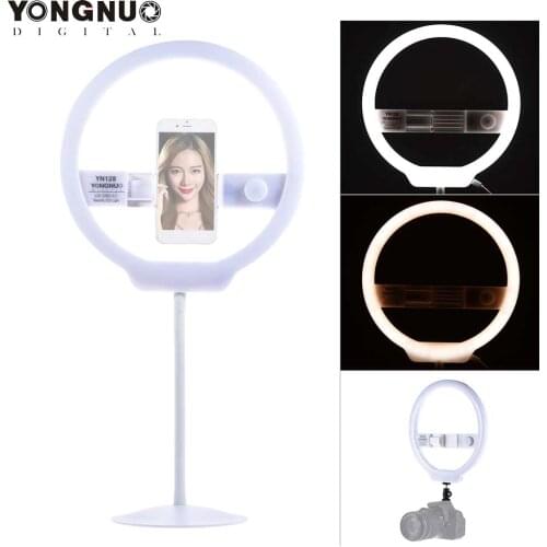 YONGNUO YN128 Selfie Ring Light Camera Photo Studio Phone 128 LED Ring Light 3200-5500K Photography Dimmable Ring Lamp Ringlight