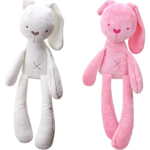 Pink/White 40cm Baby Rabbit Sleeping Comfort Doll Plush Toys Smooth Obedient Calm Attract Kids’ Attention Foster Kids’curiosity
