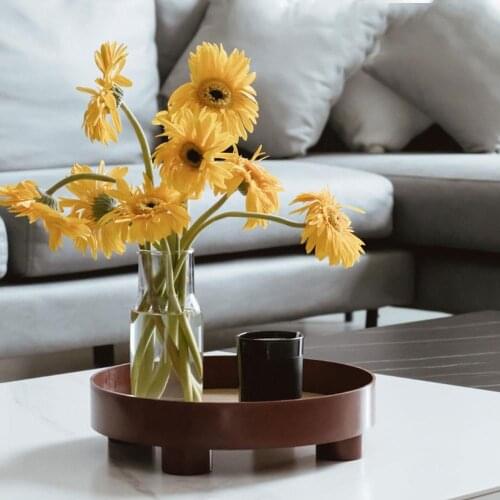 Nordic Decorative Round Storage Tray Organizer Kitchen Organizer Tray Plastic Jewelry Tray for Jewelry Fruit Cupcake Organizer