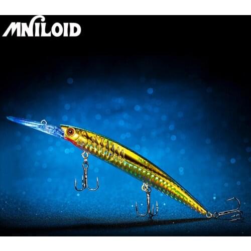 MNILOID 14cm 12.4g Wobbler Minnow Fishing Lure hard bait Crankbaits 3 Beads Weight system casting lure fishing accessories Pesca