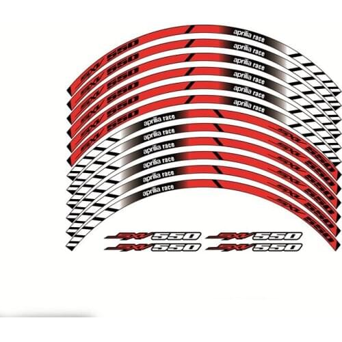 Motorcycle Wheel Decals Stickers Set Rim Stripes Laminated For APRILIA SXV500
