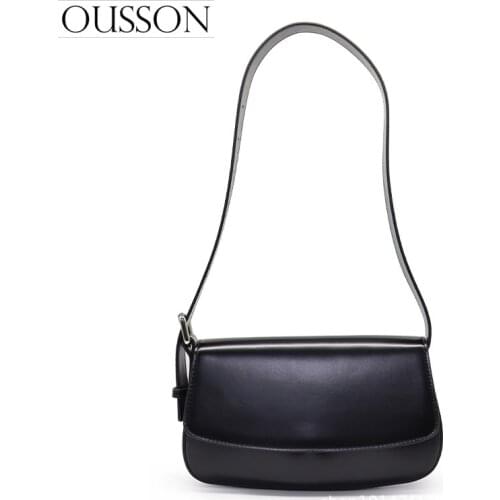 OUSSON 2021 New Design Leather Underarm Bag Fashion Exquisite Retro Shoulder Bag High Quality Baguette Bag For Women