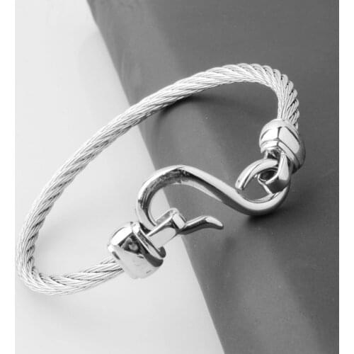 New Charming Stainless Steel Silver Color Thin Wire Rope Chain Womens Mens Unisexs Cuff Bangle Fashion Bracelet Hotsale Jewelry